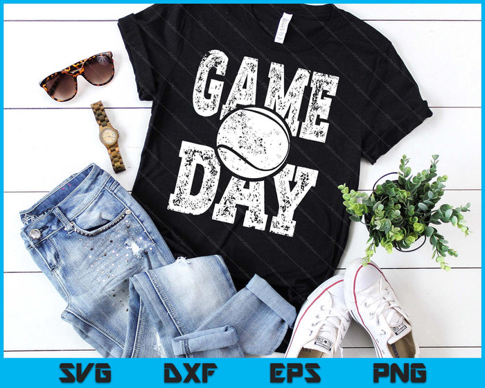 Game Day Tennis Season Funny Men Women Team Sports Vintage SVG PNG Digital Printable Files