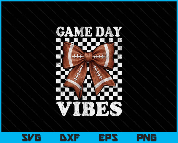Game day vibes coquette bow football mama football season SVG cut file