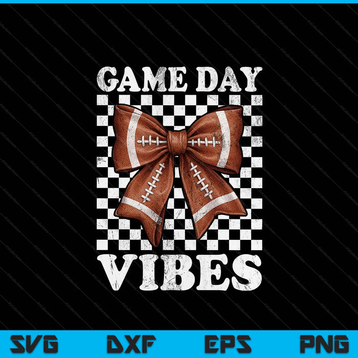 Game day vibes coquette bow football mama football season SVG cut file