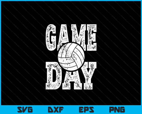 Game day volleyball season team sports vintage SVG PNG cut file for Cricut