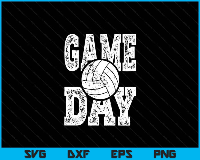 Game Day Volleyball Season Funny Men Women Team Sports Vintage SVG PNG Digital Printable Files