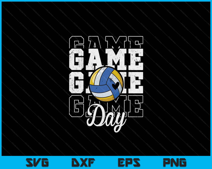 Game Day Volleyball Shirt For Youth Boy Girl SVG PNG Digital Cutting File