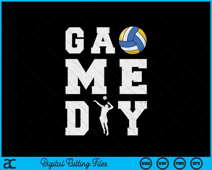 Game Day Volleyball Vibes SVG PNG Digital Printable Files