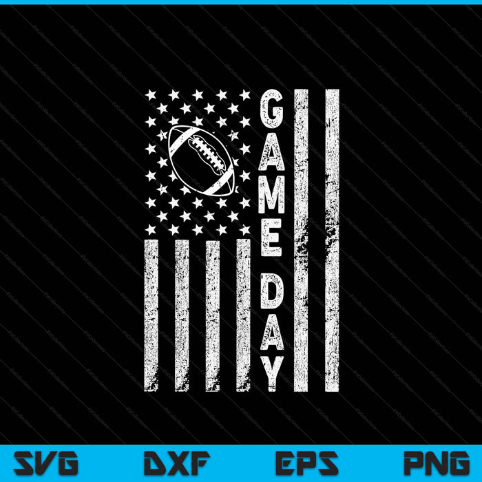 Game day with flag American football lovers mom dad SVG cut file