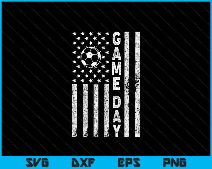Game Day With Flag Soccer Lovers Mom Dad SVG PNG Digital Printable Files