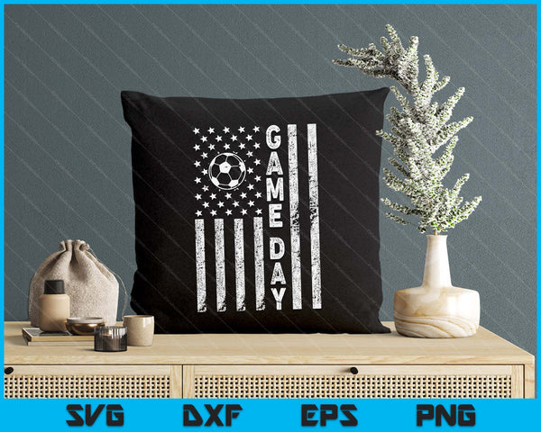 Game Day With Flag Soccer Lovers Mom Dad SVG PNG Digital Printable Files