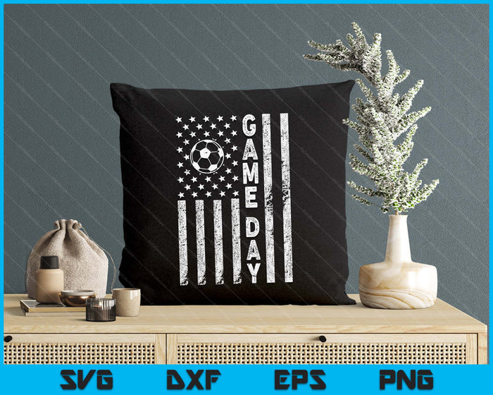 Game Day With Flag Soccer Lovers Mom Dad SVG PNG Digital Printable Files
