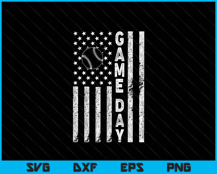 Game Day With Flag Softball Lovers Mom Dad SVG PNG Digital Printable Files