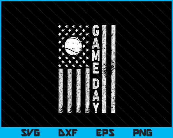 Game day with flag tennis lovers mom dad SVG cut file