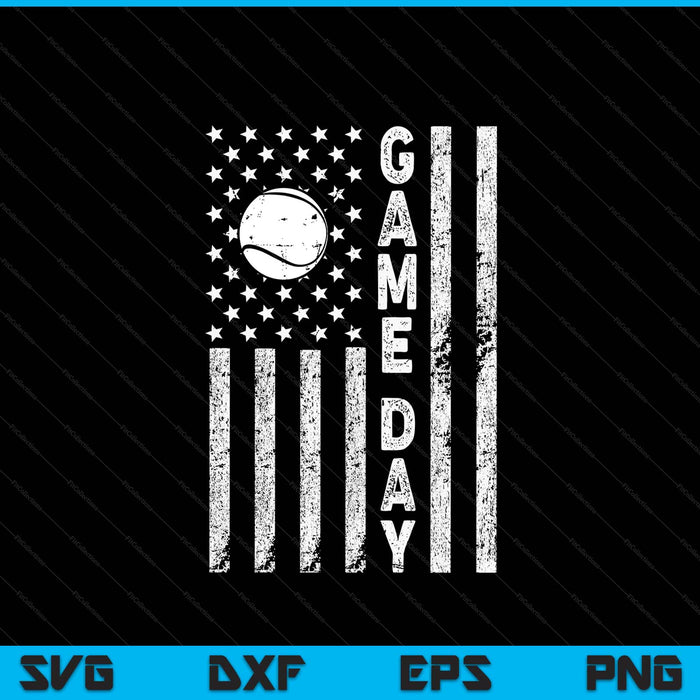 Game day with flag tennis lovers mom dad SVG cut file