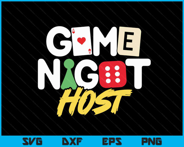 Game Night Host Bordspel Trivia Night Team Vrouwen Mannen SVG PNG Digitale Snijbestanden