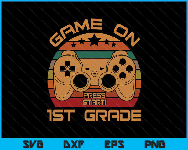 Spel op 1e leerjaar eerste dag Gamer SVG PNG digitale snijbestanden