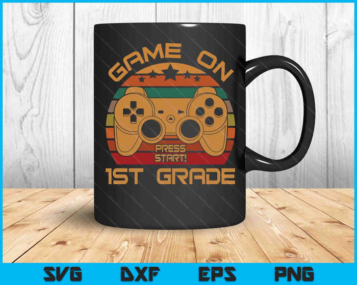 Juego en 1er grado Primer día Gamer SVG PNG Archivos de corte digital