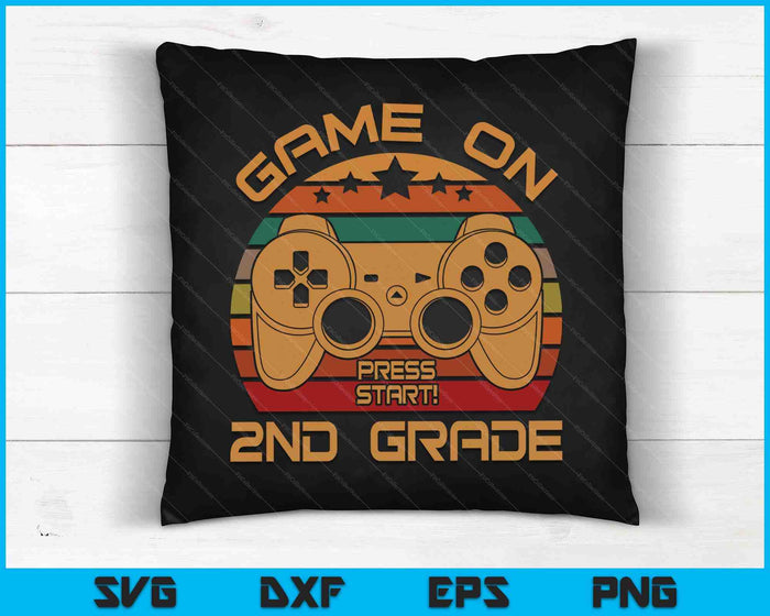 Game On 2nd Grade First Day Gamer SVG PNG Digital Cutting Files