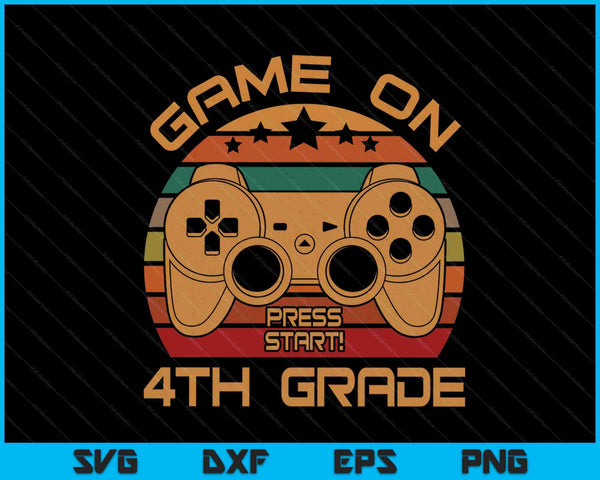 Spel op 4e leerjaar eerste dag Gamer SVG PNG digitale snijbestanden