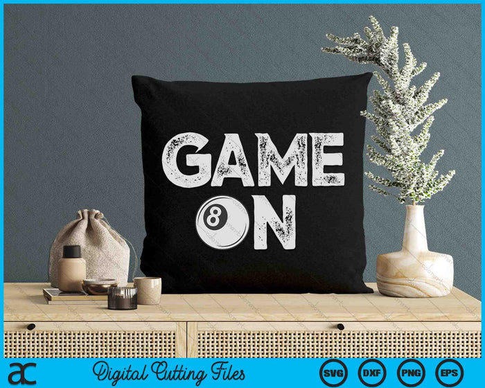 Game On Cute Funny Pool Ball SVG PNG Digital Cutting Files