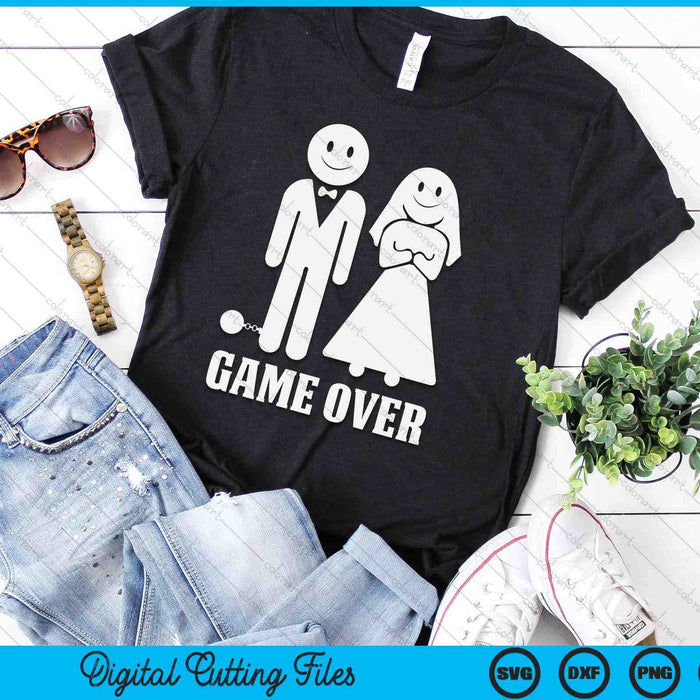 Game Over Wedded Funny Bachelor's Wedding SVG PNG Digital Cutting Files