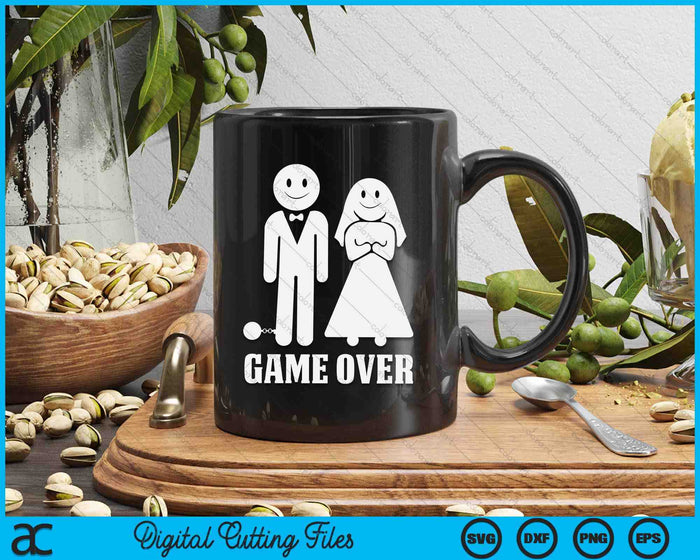 Game Over Wedded Funny Bachelor's Wedding SVG PNG Digital Cutting Files