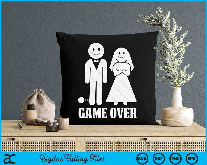 Game Over Wedded Funny Bachelor's Wedding SVG PNG Digital Cutting Files