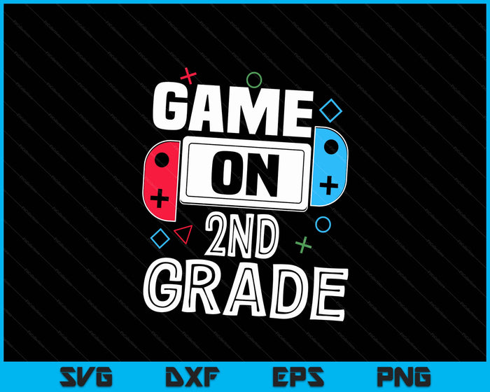 Gamer Back To School Funny Game 2nd Grade Kids Boys SVG PNG Digital Cutting Files