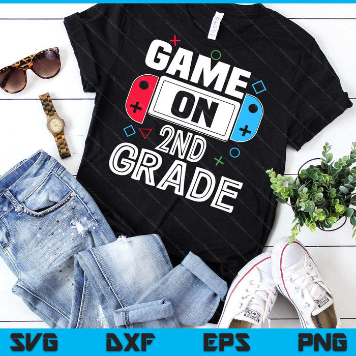 Gamer Back To School Funny Game 2nd Grade Kids Boys SVG PNG Digital Cutting Files