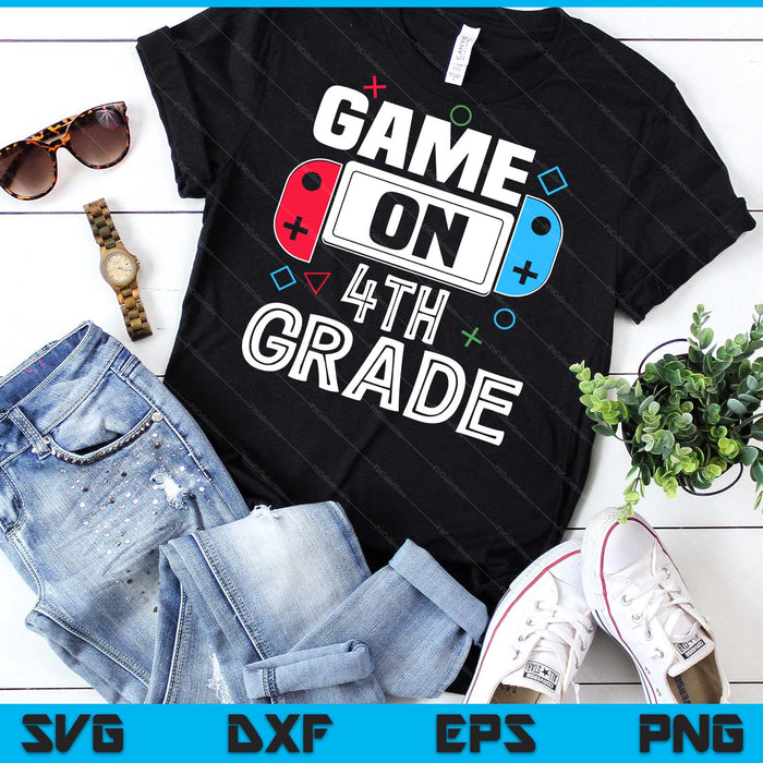 Gamer Back To School Funny Game 4th Grade Kids Boys SVG PNG Digital Cutting Files