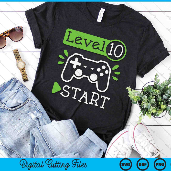 Gamer Birthday 10th Birthday Level 10 SVG PNG Digital Printable Files