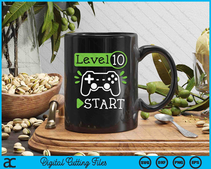 Gamer Birthday 10th Birthday Level 10 SVG PNG Digital Printable Files