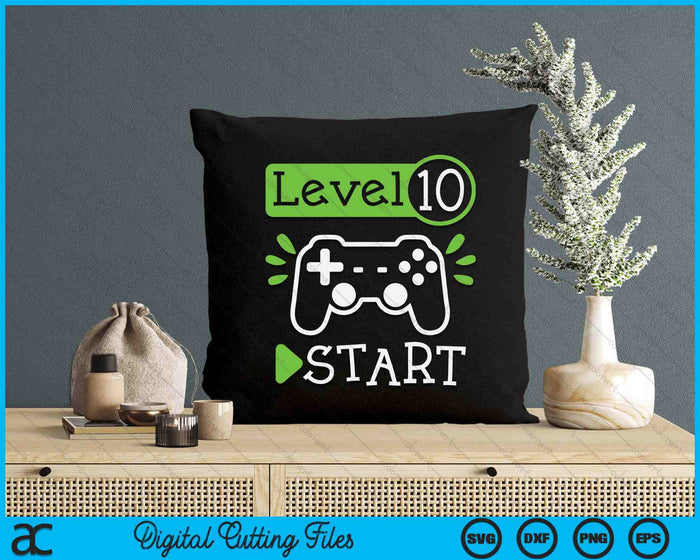 Gamer Birthday 10th Birthday Level 10 SVG PNG Digital Printable Files