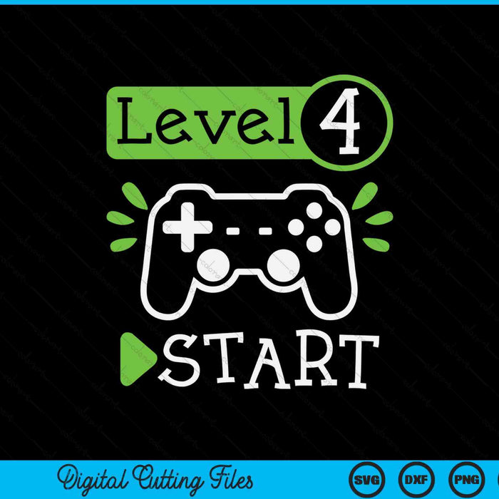 Gamer birthday 4th level 4 SVG cut file