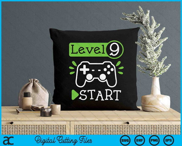 Gamer Birthday 9th Birthday Level 9 SVG PNG Digital Printable Files