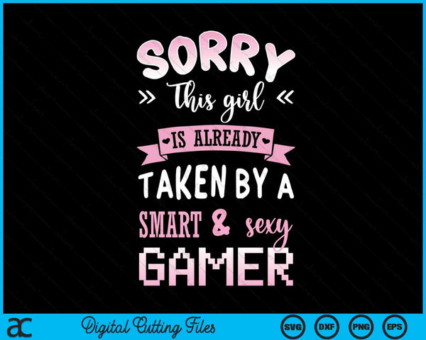 Gamer computer video games gaming couple girlfriend SVG cut file