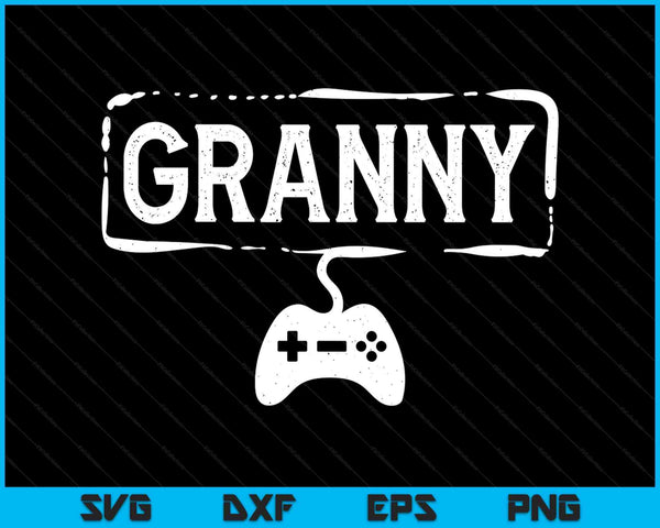 Gamer granny video game gaming SVG cut file