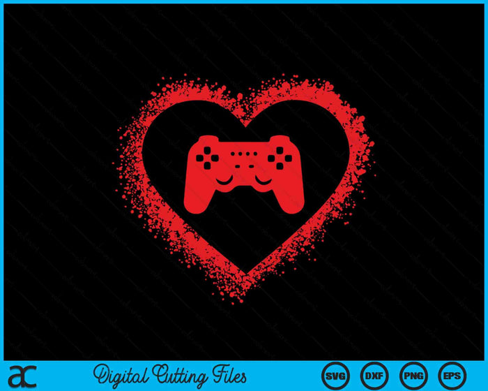 Gamer Heart Valentines Day Video Games SVG PNG Digital Printable Files