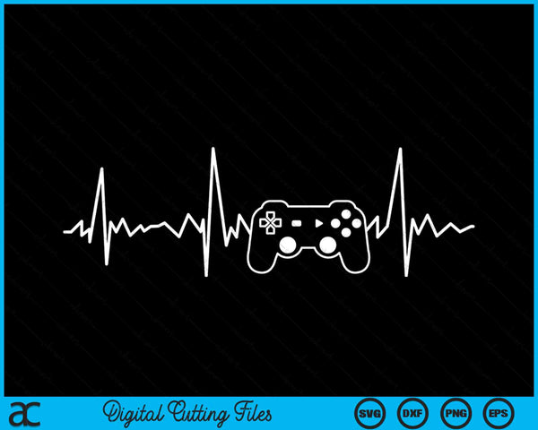 Gamer Heartbeat Funny Video Gaming SVG PNG Digital Cutting File