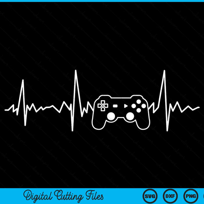 Gamer Heartbeat Funny Video Gaming SVG PNG Digital Cutting File