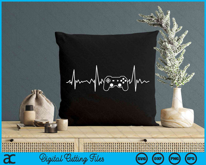 Gamer Heartbeat Funny Video Gaming SVG PNG Digital Cutting File