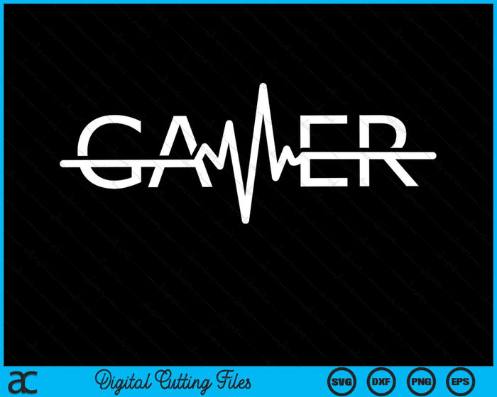 Gamer Heartbeat Video Games Graphic SVG PNG Digital Cutting Files