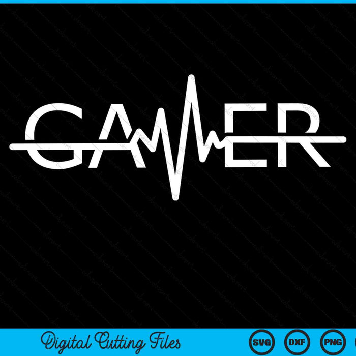 Gamer Heartbeat Video Games Graphic SVG PNG Digital Cutting Files