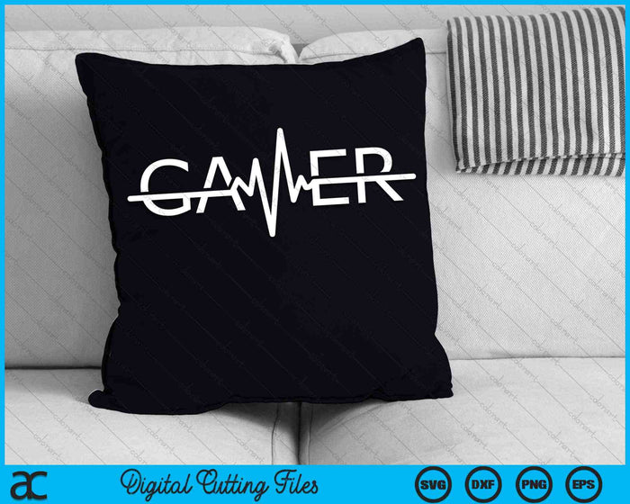 Gamer Heartbeat Videojuegos Gráfico SVG PNG Archivos de corte digital