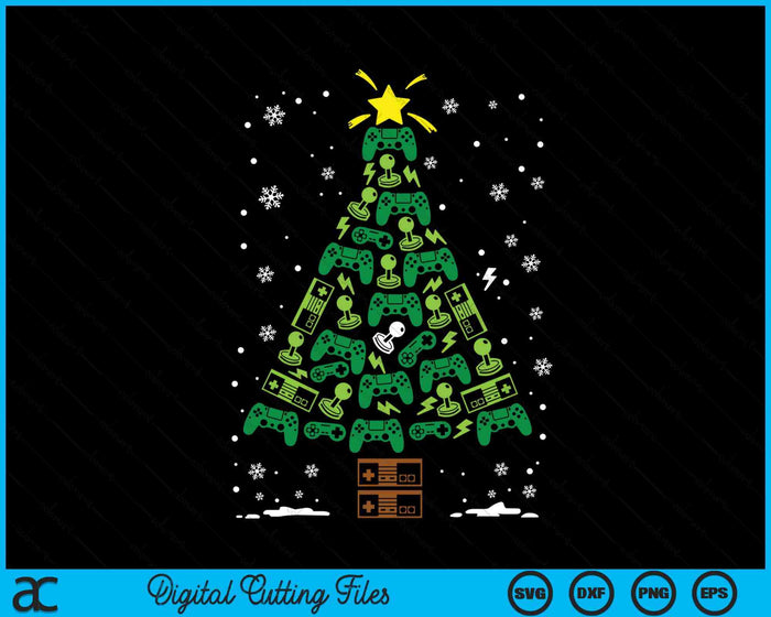 Gamer Nerd Video Game Lover Family Matching Christmas Tree SVG PNG Digital Printable Files