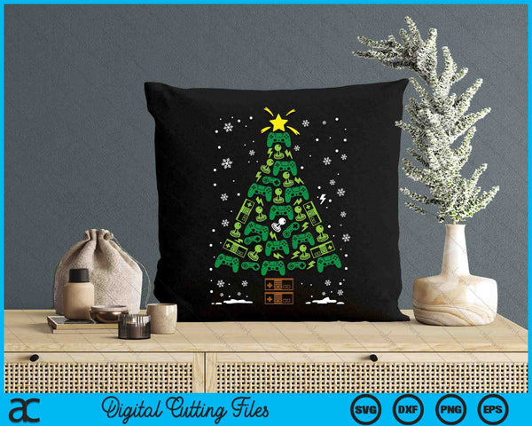 Gamer Nerd Video Game Lover Family Matching Christmas Tree SVG PNG Digital Printable Files