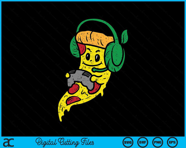 Gamer pizza video gaming food SVG cut file