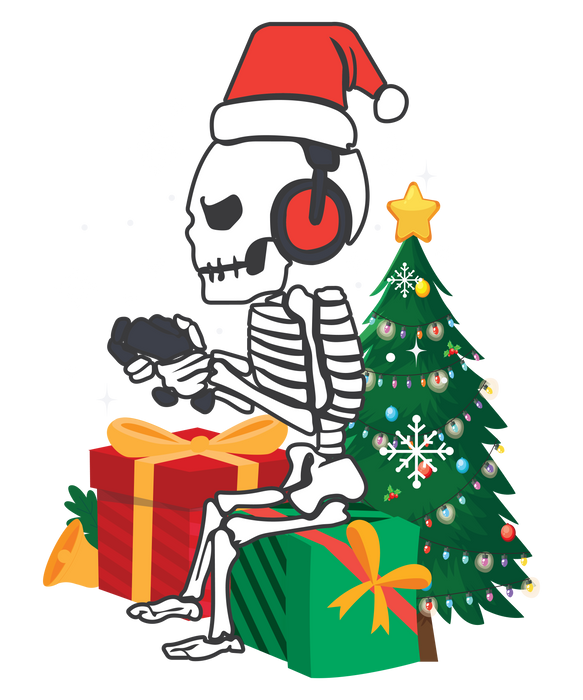 Gamer Skeleton Santa Christmas Gaming Jongens Kinderen Mannen Jeugd SVG PNG Digitale Snijbestanden