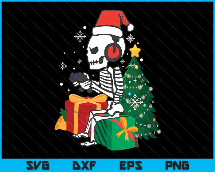Gamer Skeleton Santa Christmas Gaming Boys Kids Men Youth SVG PNG Digital Cutting Files