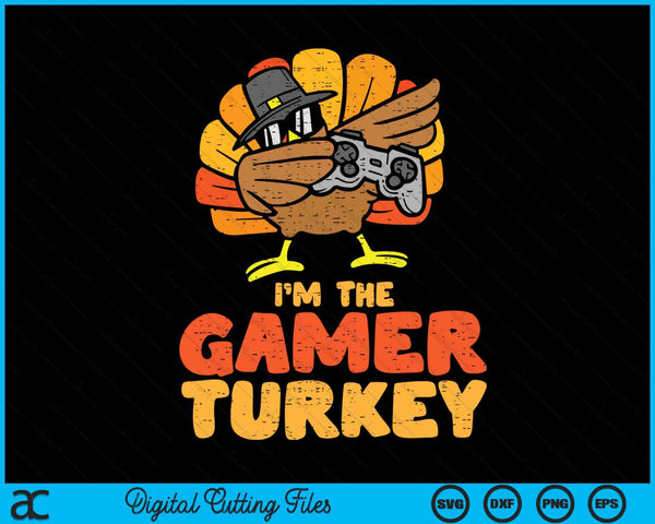 Gamer turkey video games gaming boys Thanksgiving SVG cut file