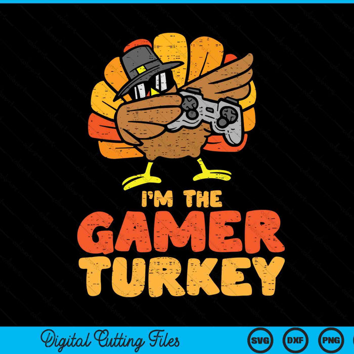 Gamer turkey video games gaming boys Thanksgiving SVG cut file