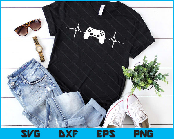 Gaming Gaming PS Console 5 Heartbeat Gamer SVG PNG Digitale Schneidedateien - on a t-shirt