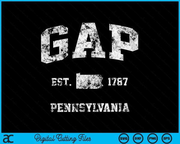 Gap Pennsylvania PA vintage athletic sports SVG cut file