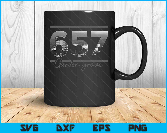 Garden Grove 657 Area Code Skyline California Vintage SVG PNG Cutting Printable Files
